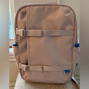 Adidas Beige Backpack with Blue Accents